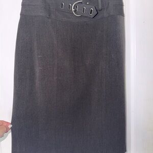 Grace Elements Charcoal Pencil Skirt with Belt